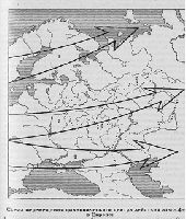 Схема перемещения циклонического центра действия атмосферы в Европе Имя файла: cyklony1.png (Last modified: 2017-05-11 19:30:40) 271x317, 103 KB .